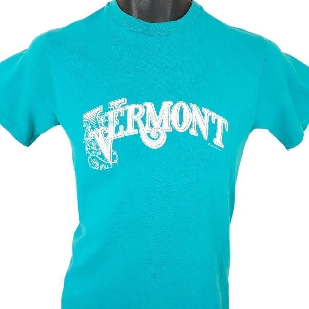 Vintage Vermont T Shirt Mens Size XS 80s Travel Destination Made In USA